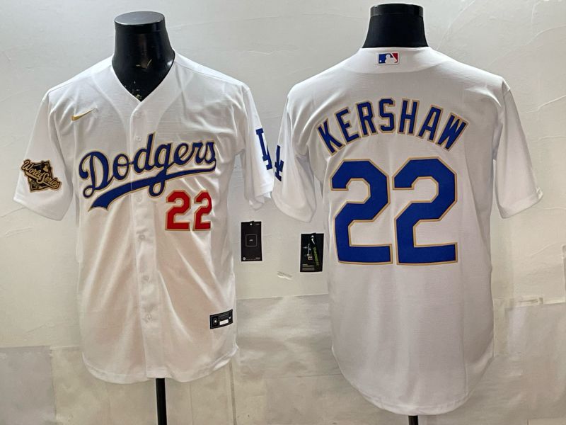 Men Los Angeles Dodgers #22 Kershaw White blue Game 2026 Nike MLB Jersey style 0070